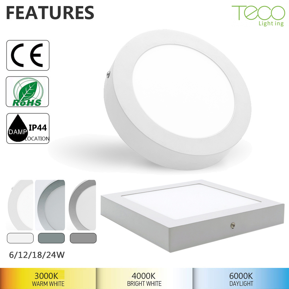 High quality indoor aluminum 3000k 4000k 6000k 18w circle round dimmable led ceiling panel light