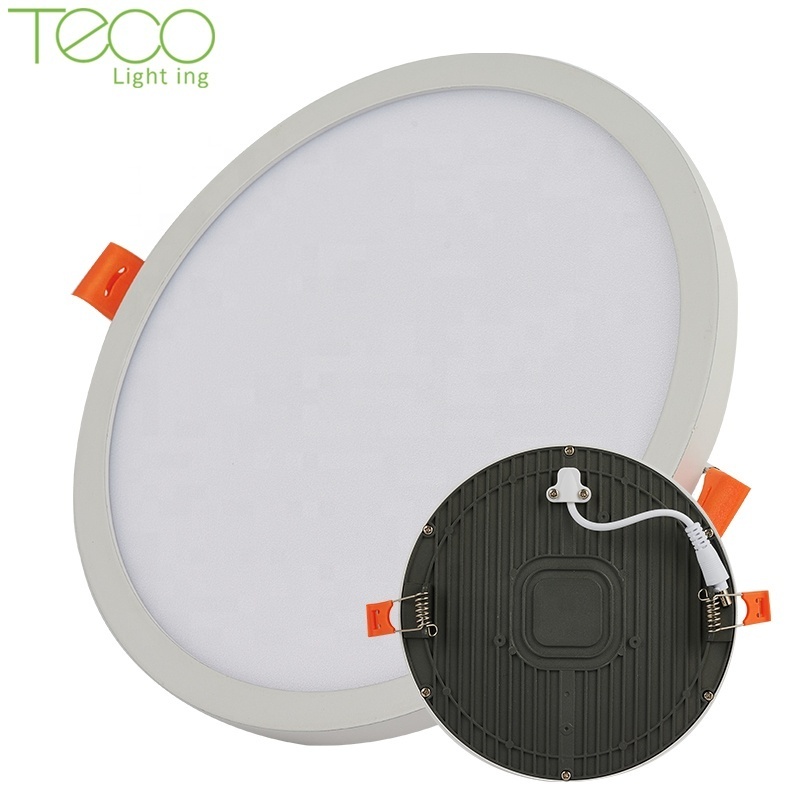 Factory direct white embedded smd frameless design 18w high quality thinbig round ceiling led panel light