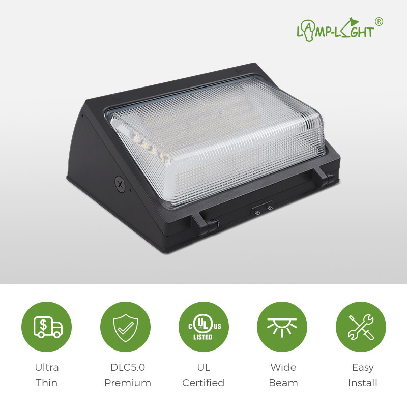 IP65 UL Listed DLC5.0 347V 120W LED Slim Wall Packs Lighting Fixtures Wallpack Lights Wall Pack With Photocell Motion Sensor