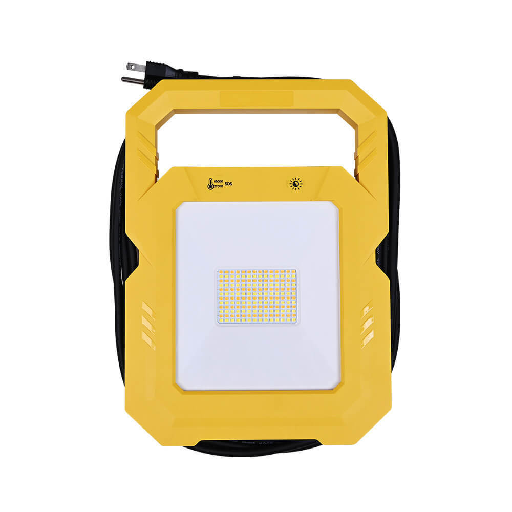 Extendable Waterproof 30W Square Mechanic LED  Portable Work Light with Plug for Job Site Workshop Garage