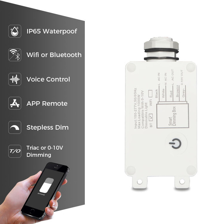 Tuya Smart US EU Standard 010V 1-10V 0-10V Wifi BT APP Controller Wall Timer Smart Dimmer Switch For LED Grow Light