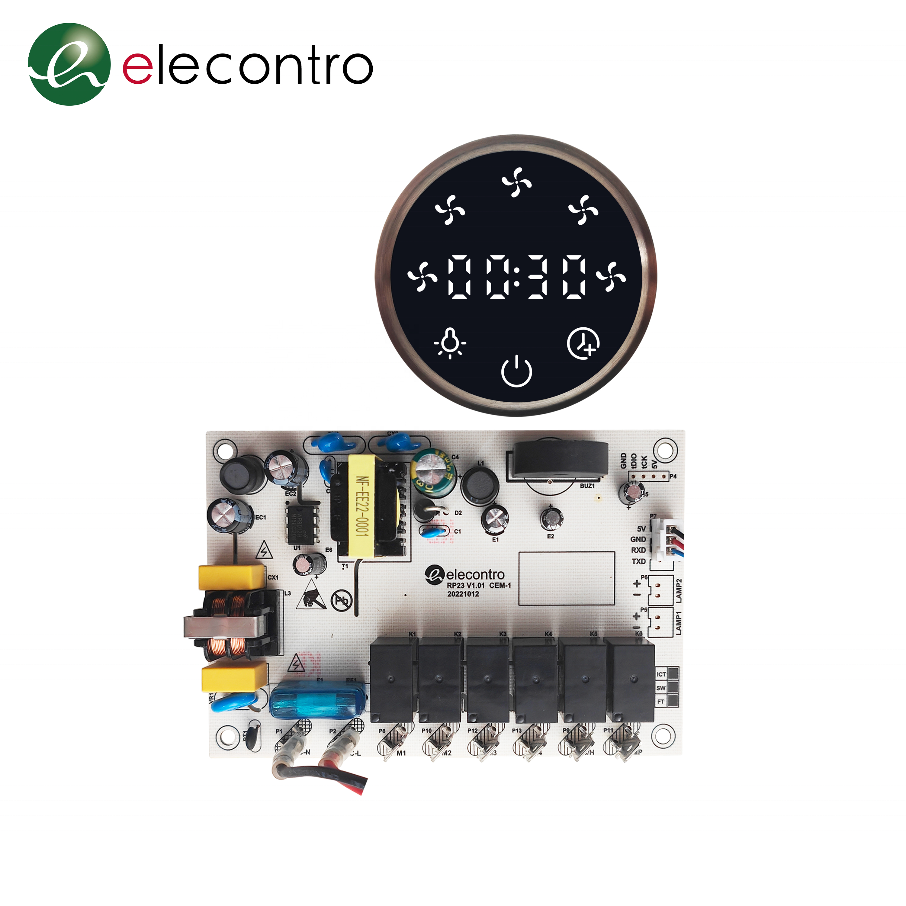 PCB Design Extractor Hood PCBA Manufacturing Assembly 1 Knob + 3 Touch Buttons Range Hood Circuit Board