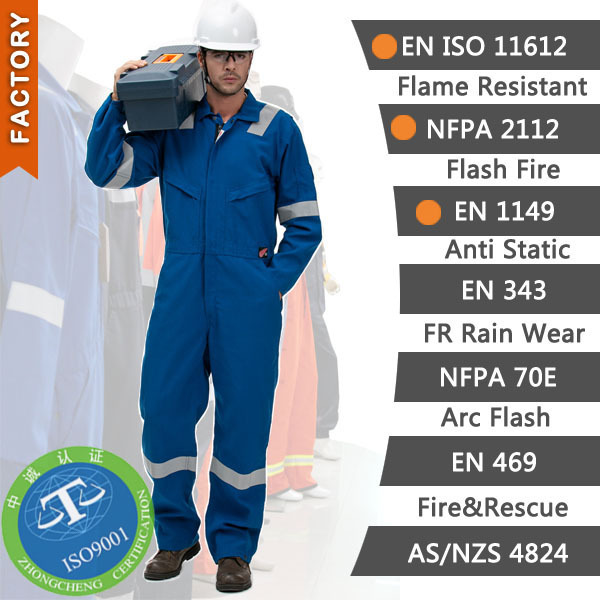 FR Coveralls, flame retardant coverall EN ISO 11612 NFPA2112