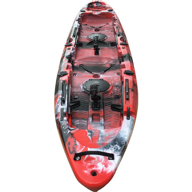 Double Seat Tandem kayak 2 person LLDPE plastic sit on top kayak with paddle for sale