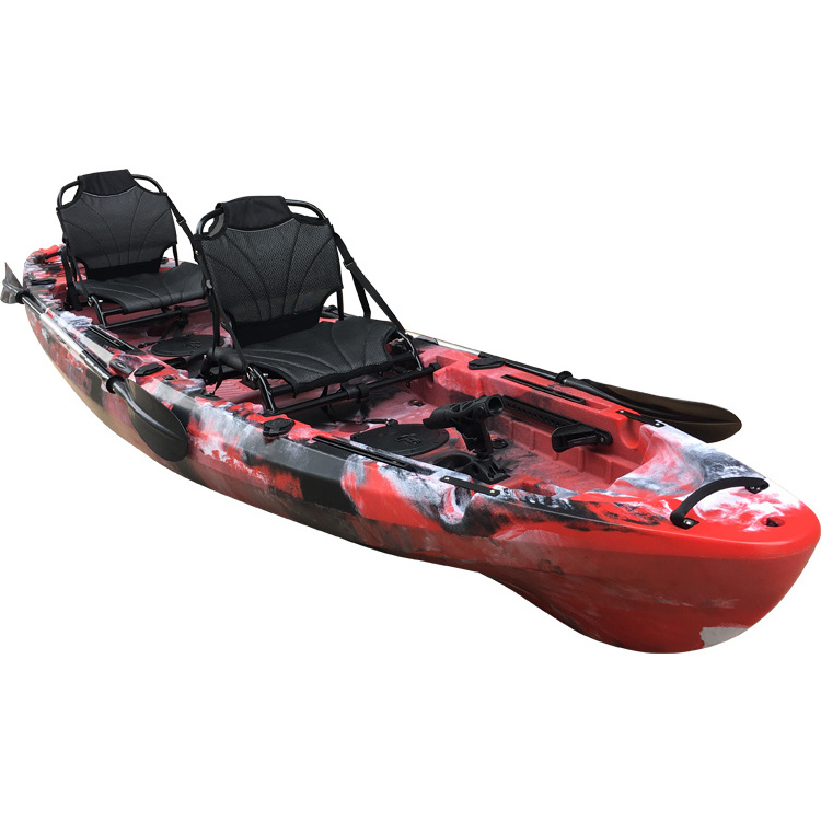 Double Seat Tandem kayak 2 person LLDPE plastic sit on top kayak with paddle for sale