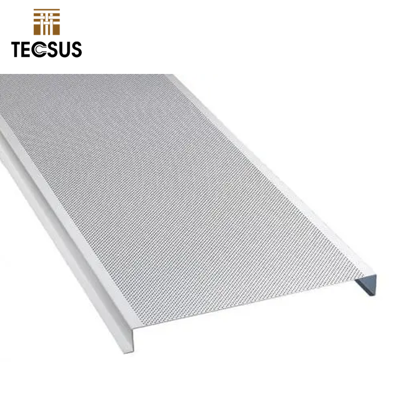 New Design Aluminum G-Strip Baffle Ceiling Tile Wood Grain Panel Aluminum Strip Ceiling Metal Ceilings