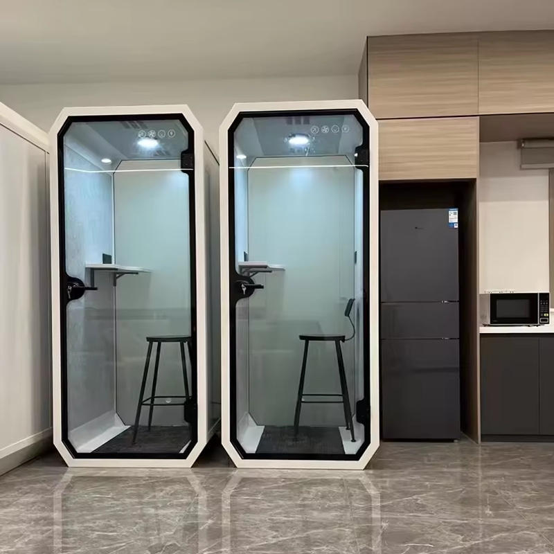 movable portable commercial business private office booth pod room silent office pod soundproof meeting booth for work