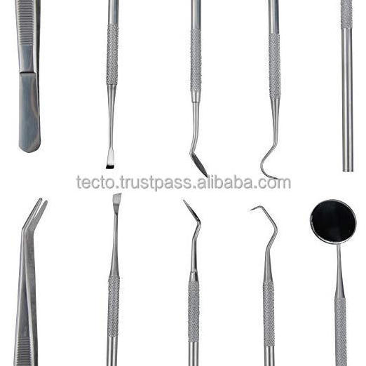 Dental Instruments Kit Tarter Scraper Tooth Pick Dental Scalers  Dental Tweezers  & Mouth Mirror with Presentation Case