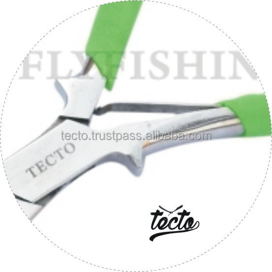 Fly Fishing Pliers Long Point With Green Colored Grip Satin Polish  Pliers Stainless Steel Fly Tying Tools