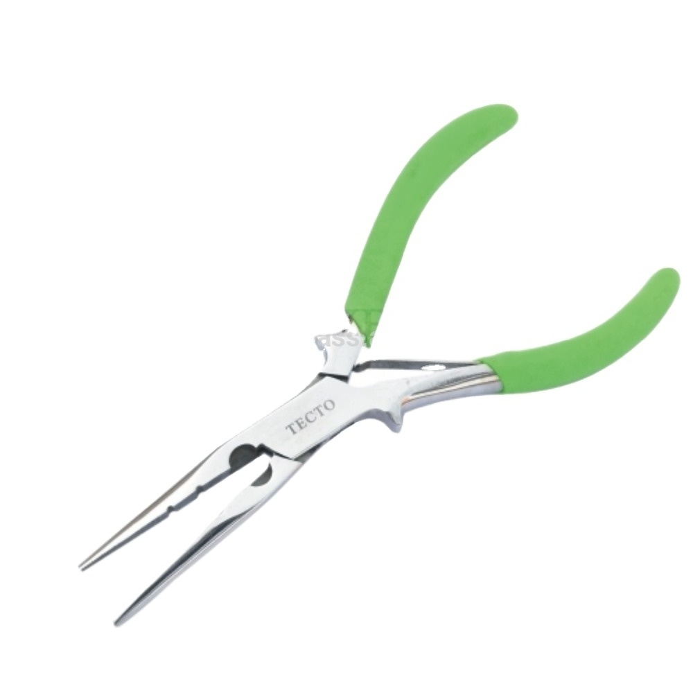 Fly Fishing Pliers Long Point With Green Colored Grip Satin Polish  Pliers Stainless Steel Fly Tying Tools