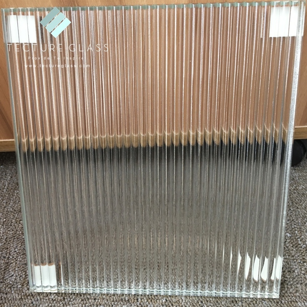 Tecture 6mm ultra clear reeded glass textured glass for windows and doors