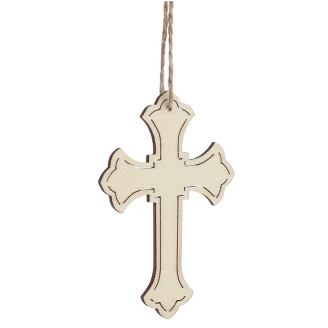 Laser cut christian objects wood cross