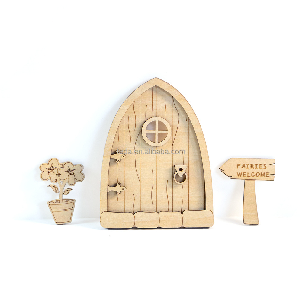 Elf Door Mini Wooden Fairy Door Fairy Garden Miniature Decoration Pack Fairy Door Garden House