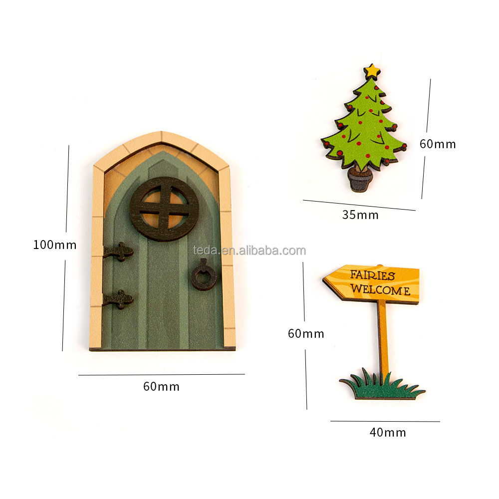 Elf Door Mini Wooden Fairy Door Fairy Garden Miniature Decoration Pack Fairy Door Garden House