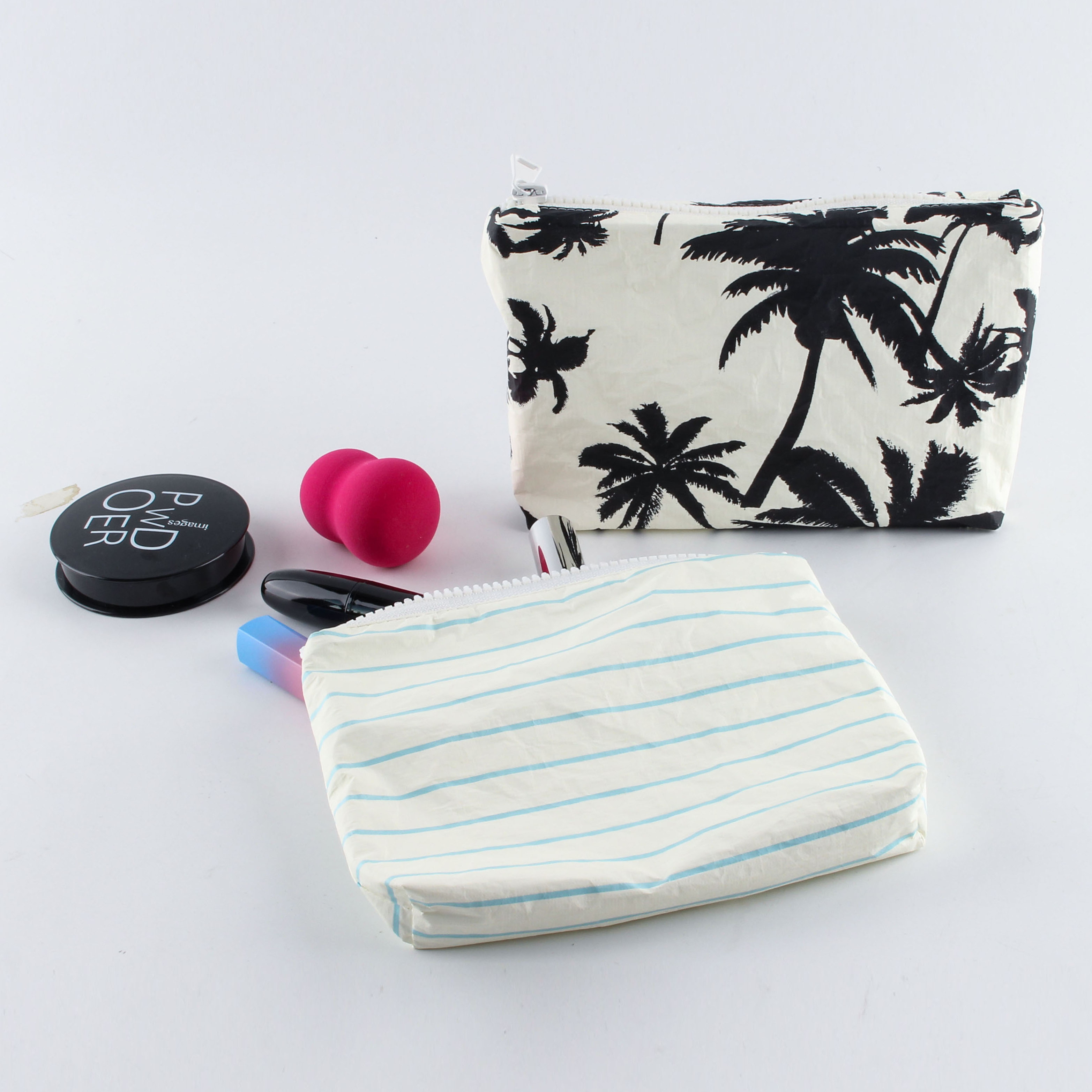 Custom Waterproof Fashion Eco Friendly Tyvek Travel Toiletry Bag Zipper Closure Tyvek Makeup Pouch