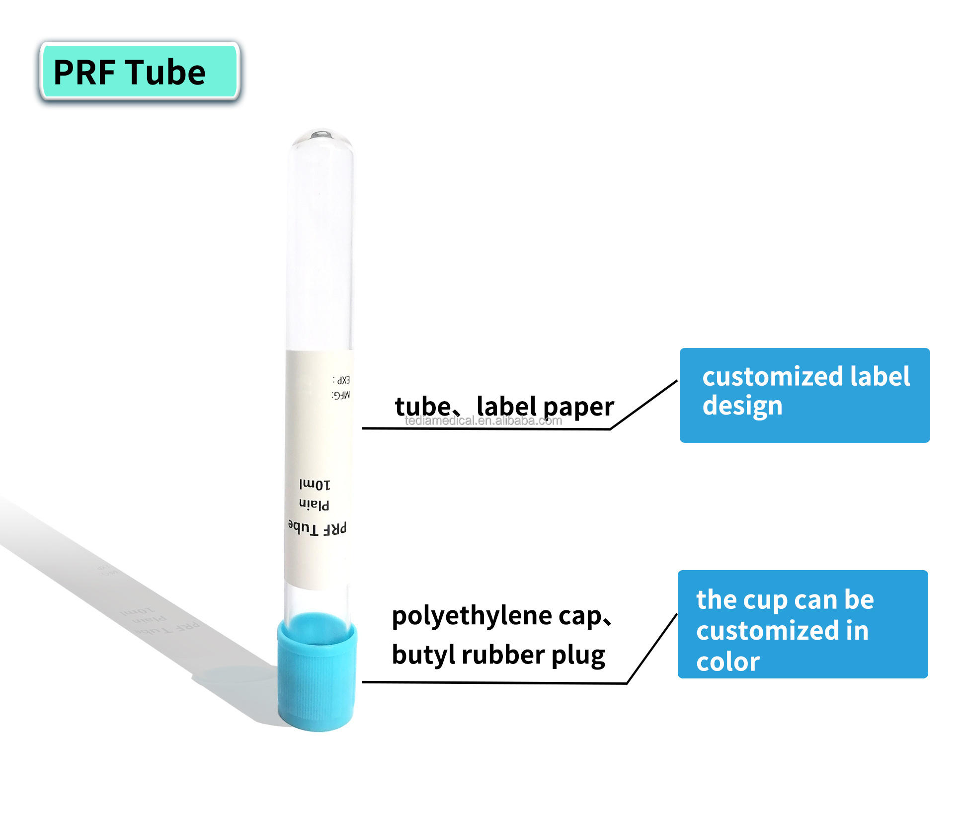 blood collection platelet rich plasma separation PRF PRP tubes /OEM label and package