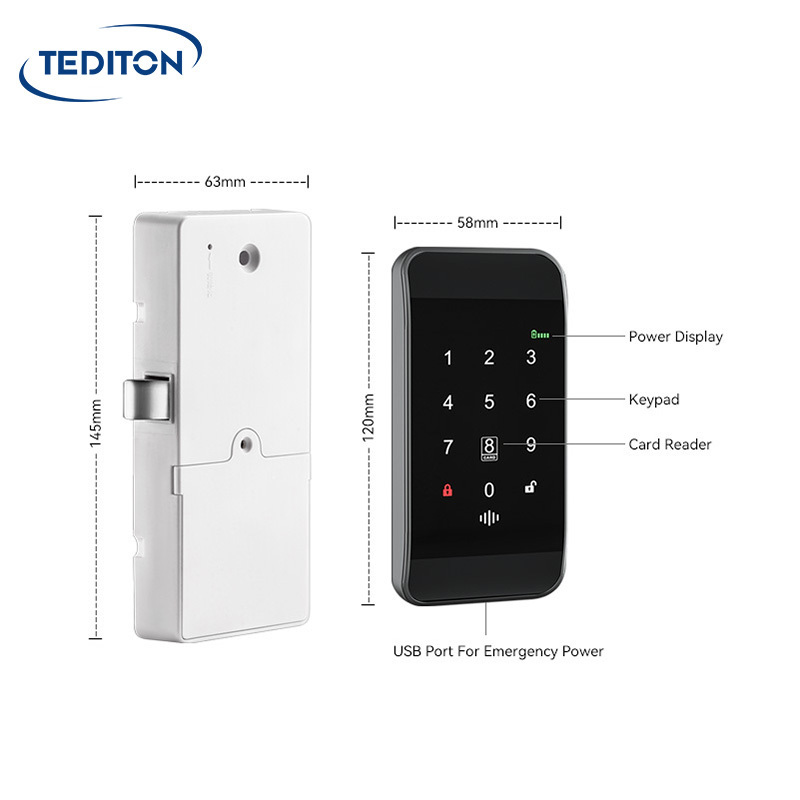 Tediton Safety Electronic Magnetic Rfid Card Password Drawer Smart Cabinet Lock for Swim Spa Gym Office