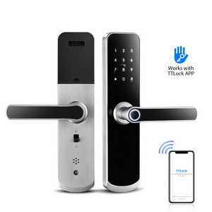 Safety TTLock APP Electric Fingerprint Card Code Combination Smart Door Lock with Touch-Screen Keypad