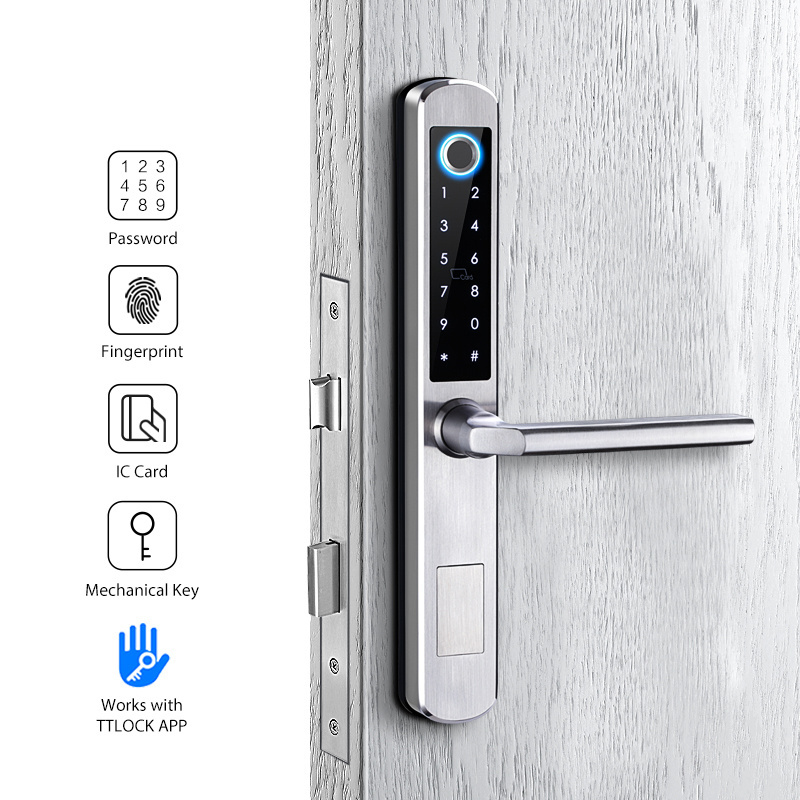 Tediton Outdoor Waterproof Safety Gate Door Smart Double Fingerprint Lock for Aluminum Glass Door