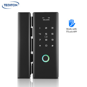 Tediton Intelligent ttlock App Rfid Pin Electronic Smart biometric fingerprint glass door lock for office