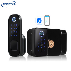 Tediton Waterproof Electric Rim Lock TTlock Double Sided rim lock with tuya app control smart handle lock