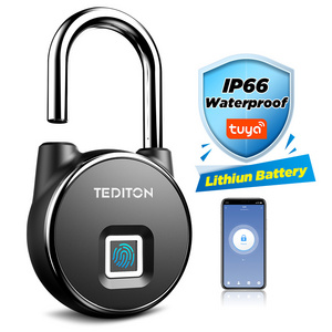 Tediton 2024 Intelligent Waterproof Outdoor Tuya Smart USB Charging Keyless Smart Fingerprint Padlock