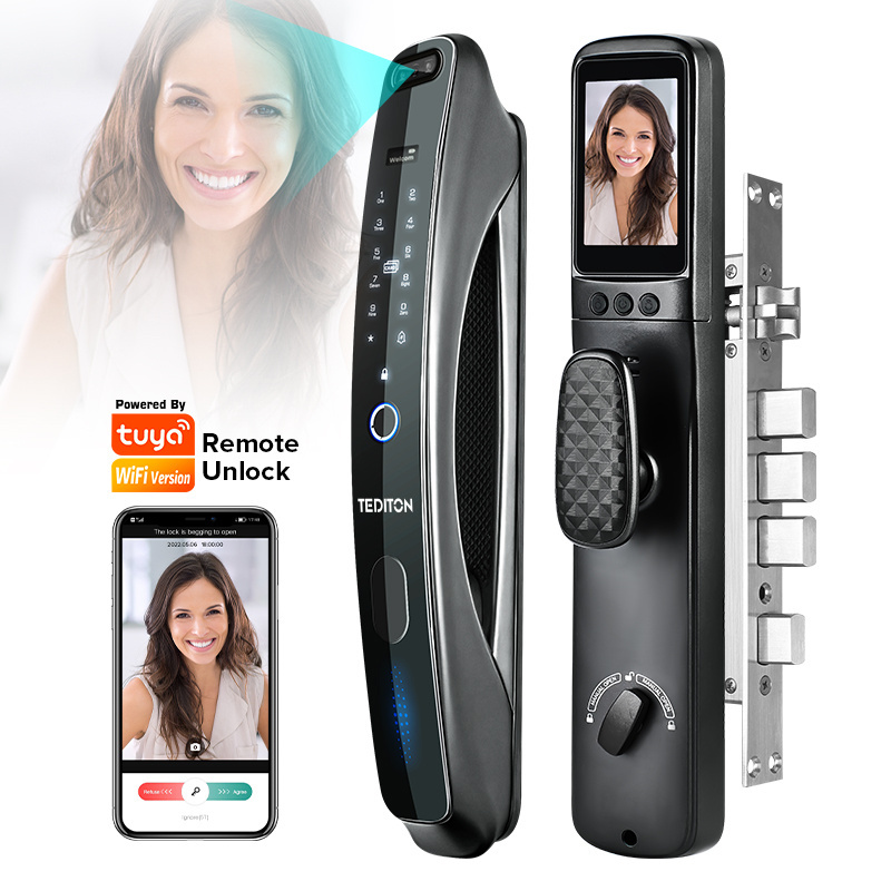 Hot selling 6068 Remote Tuya Wifi Automatic Digital Smart Intelligent Camera Cat Eyes Fingerprint Door Lock