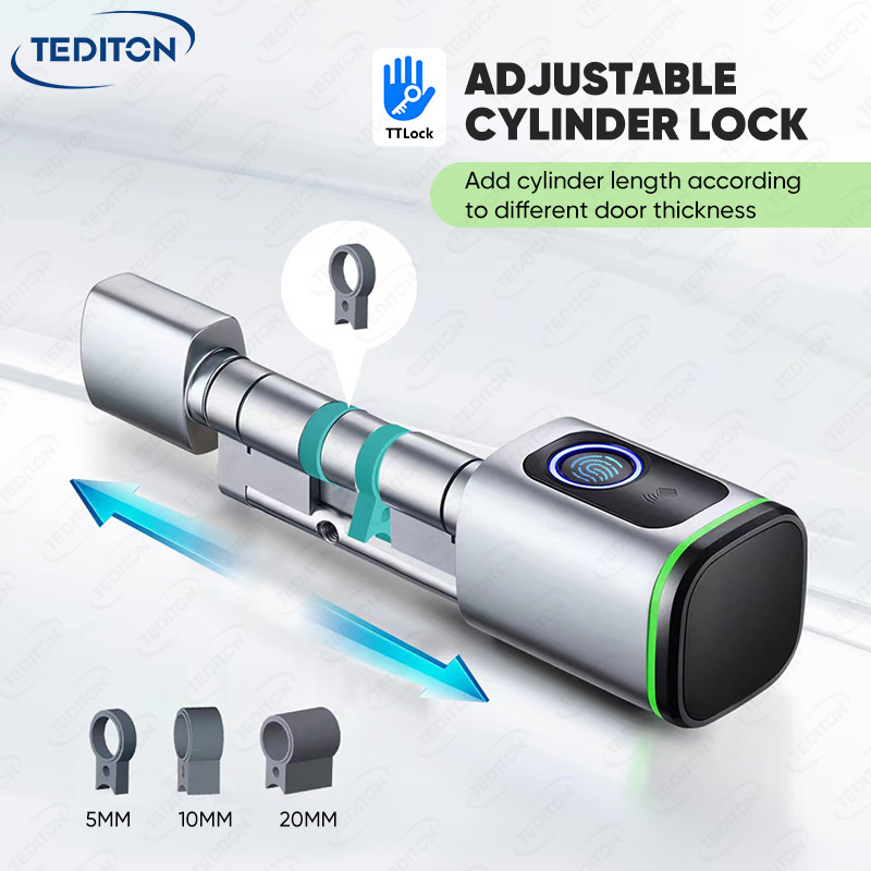 Tediton High Security Euro Standard Electronic Fingerprint Smart Door Cylinder Lock with TTlock App