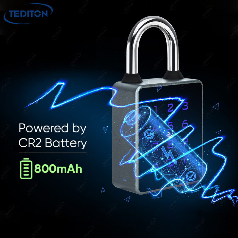 Tediton Waterproof Security Keyless Pin Code Card Key Combination Portable Smart App Padlock