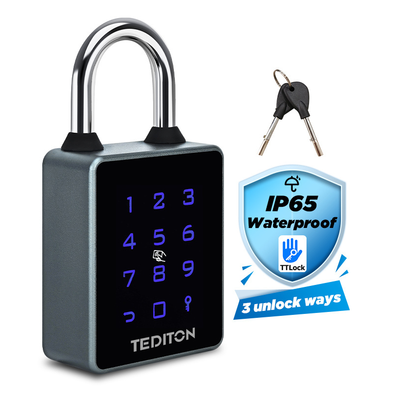 Tediton IP65 Security Intelligent Digital Smart TTlock APP Electronic Smart Padlock with Key