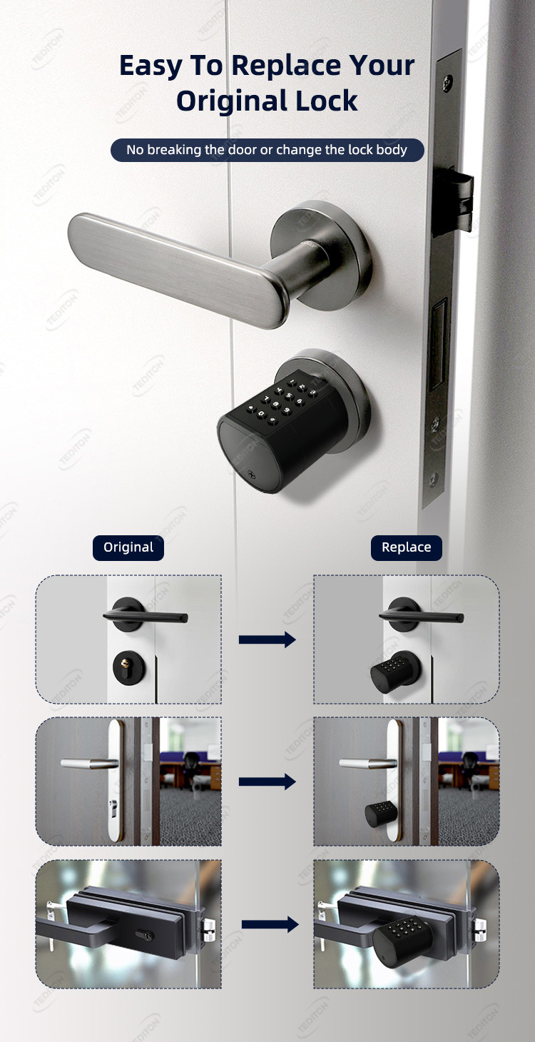 Anti Theft Quality Euro TTlock App Smart Lock Cylinders Key Fingerprint Password Door Lock Cylinder Mortise Smart Lock