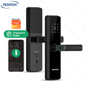 Tediton Apartment Home Room Lock App Smart Door Lock Mortise Door Handle Rfid Password Key Temporary Password Smart Door Lock