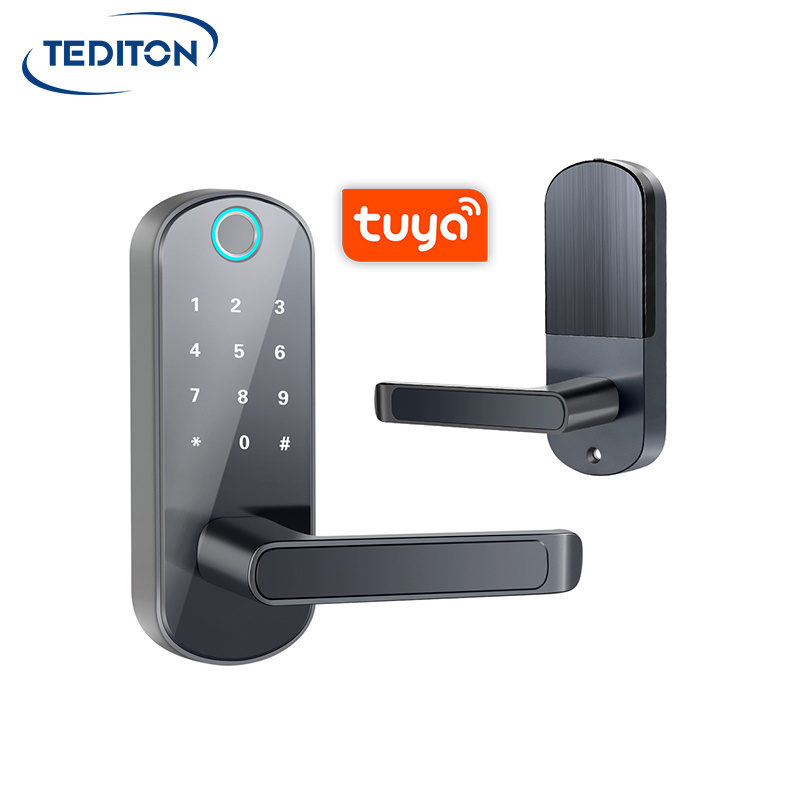 Tuya smart home alexa security WiFi biometric fingerprint electronic door lock with Doorbell