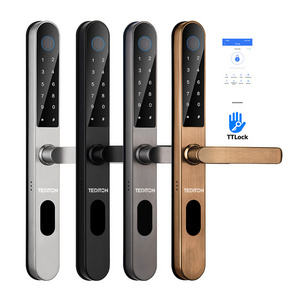 Tediton 92 Mortise IP68 Keyless TTlock Electronic Intelligent Door Handle Lock Smart Fingerprint Sliding Door Lock