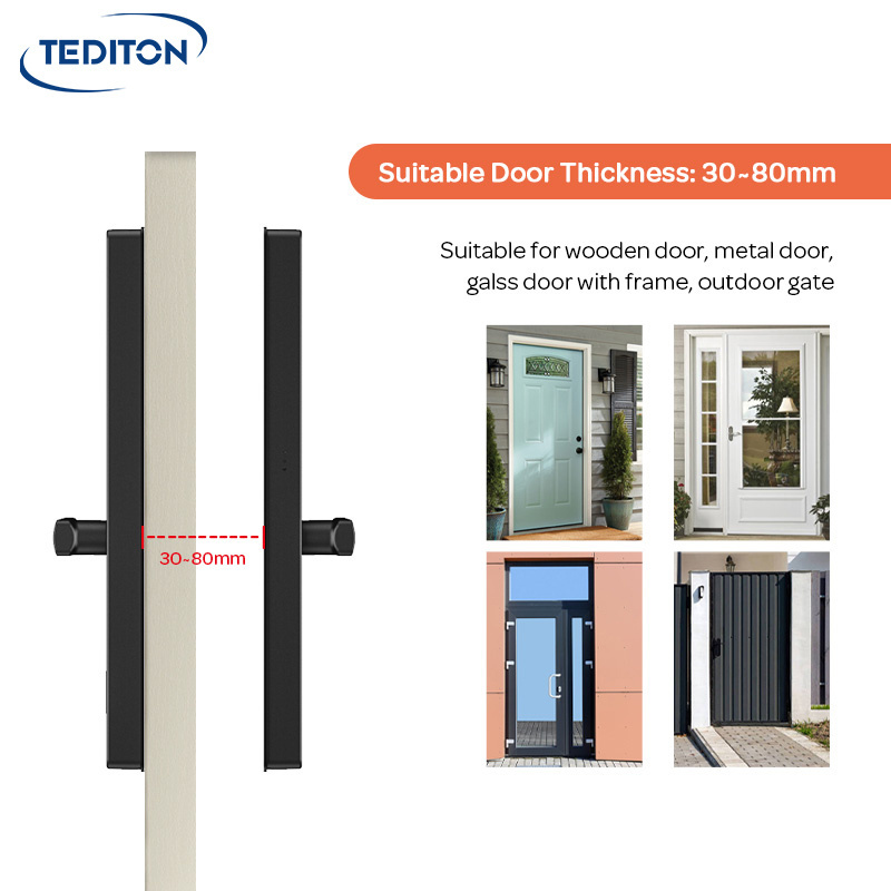 Tediton  Waterproof Zinc Alloy TTLock APP Smart Fingerprint Password Sliding Door Lock