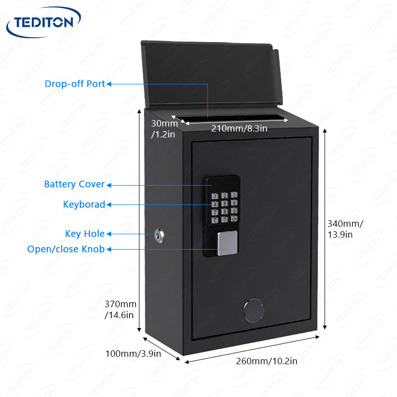 Tediton Waterproof Outside Metal Steel Letter Mail Mailbox  Smart APP Parcel Delivery Drop Box