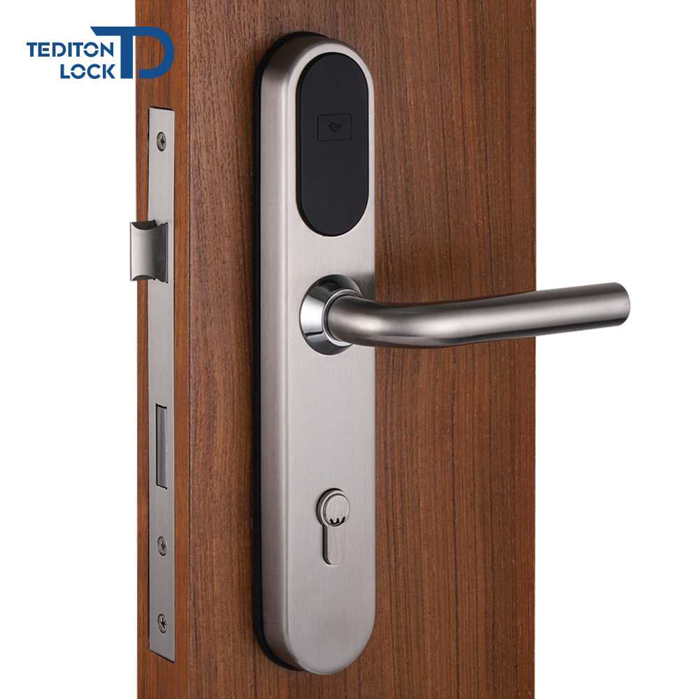 304 SS Europe Style Electronic keyless Smart RF Card Hotel Lock With Pro USB Card System