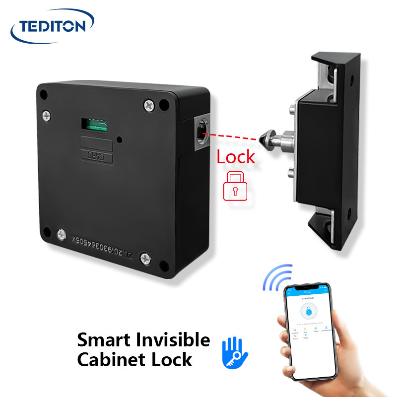 Tediton TTlock Hidden Invisible Electronic RFID Card Cabinet Drawer Lock for Home office Private Locker drawer