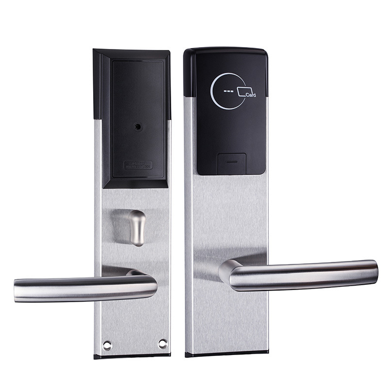 Stainless Steel Keyless Electronic Door Lock Hotel Card Key Lock System RFID Hotel Card Reader Door Lock with key and card