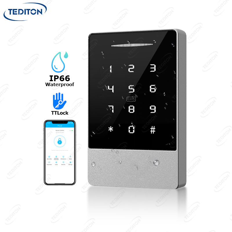 Tediton Outdoor Smart TTLock App Access Control Rfid Card Reader Keypad Door Lock