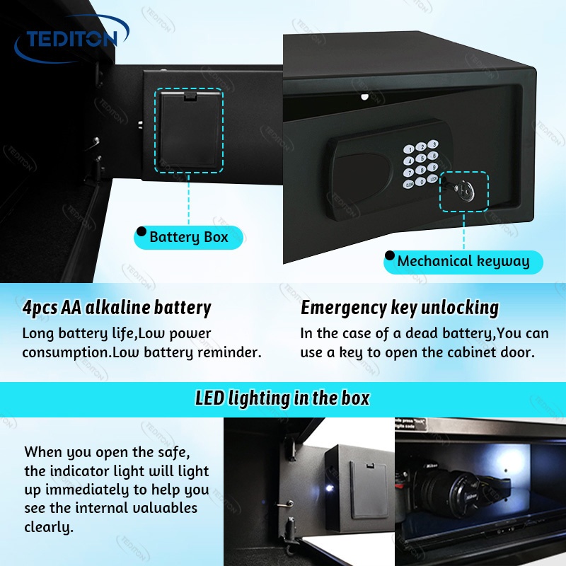 Tediton TTLock app Office Automatic Digital Security Fireproof Smart Safe Box for Hotel Home