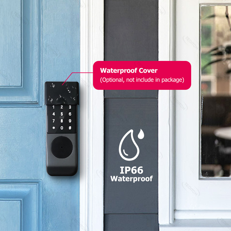 Waterproof Outdoor Gate Fingerprint Automatic Smart Rim Door Locks Double Sides Digital Keypad Electronic Lock With TTLock App