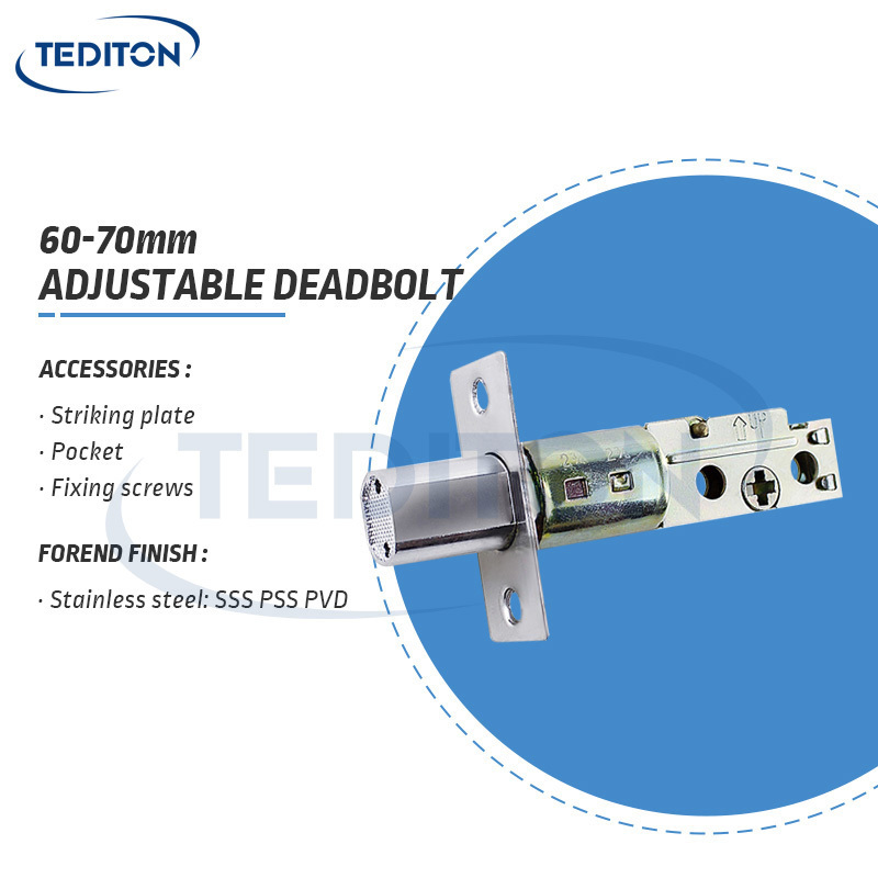 Tediton High Security Lock Body Mortise 60mm 70mm Adjustable Single Latch for Deadbolt Lock