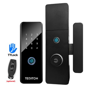 Tediton New Arrival Waterproof Smart Iron Lock Double Sided Fingerprint Intelligent Smart Gate Door Lock