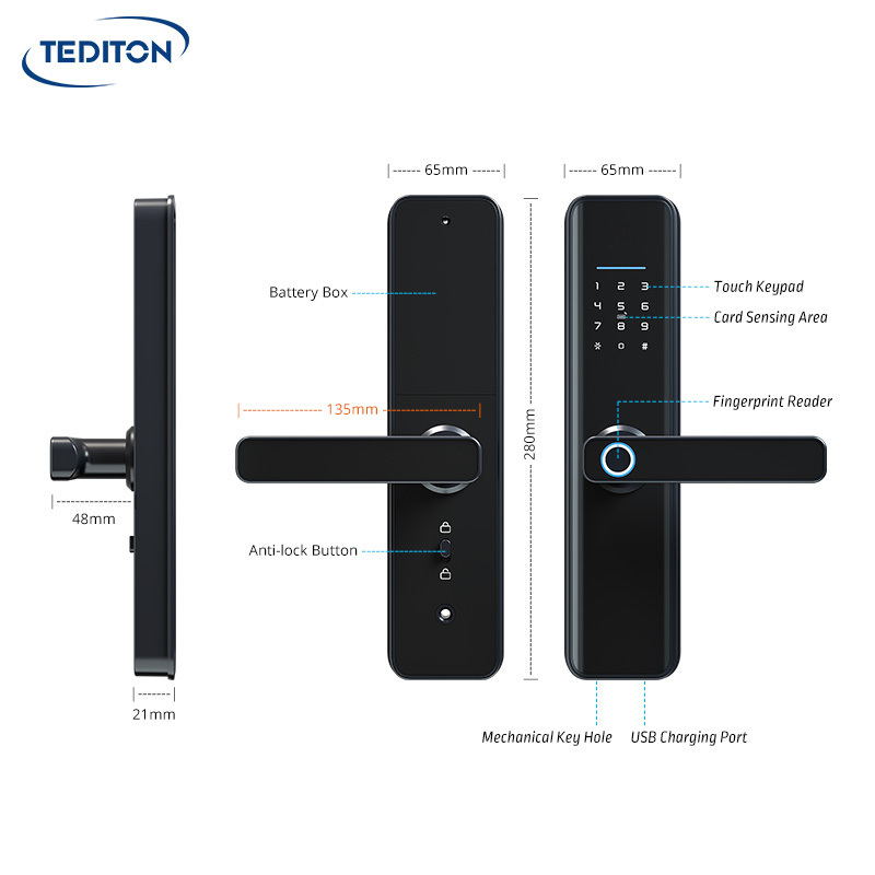 Tediton Smart Safe Security Wifi Remote Control Digital Keyless Combination Fingerprint Lock