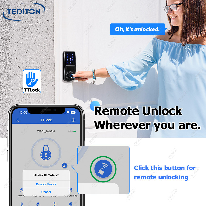 Cerradura de puerta inteligente con waterproof lockwifi app smart door lock wifi smartlock deadbolt smart lock with wifi