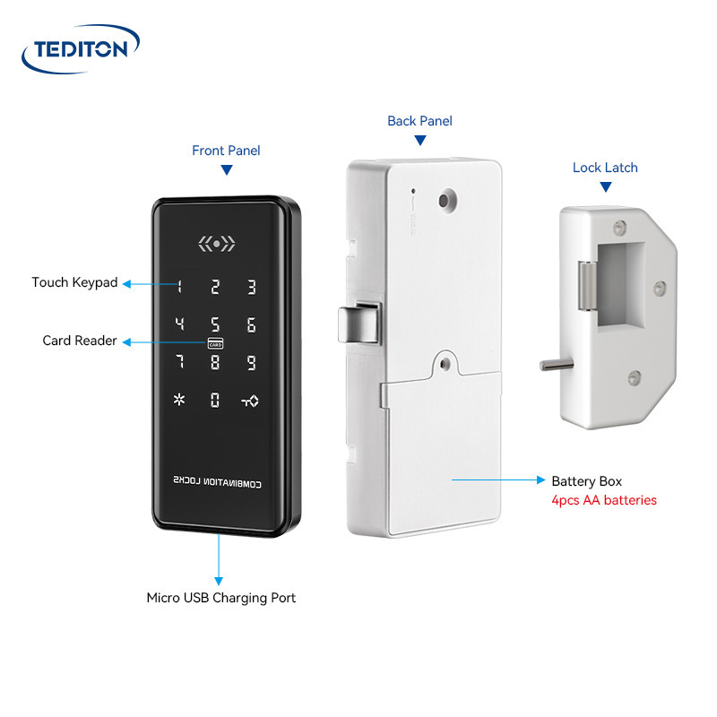 Tediton Electronic Magnetic RFID Card Digital Smart Cabinet Lock for Gym, Spa, Hotel