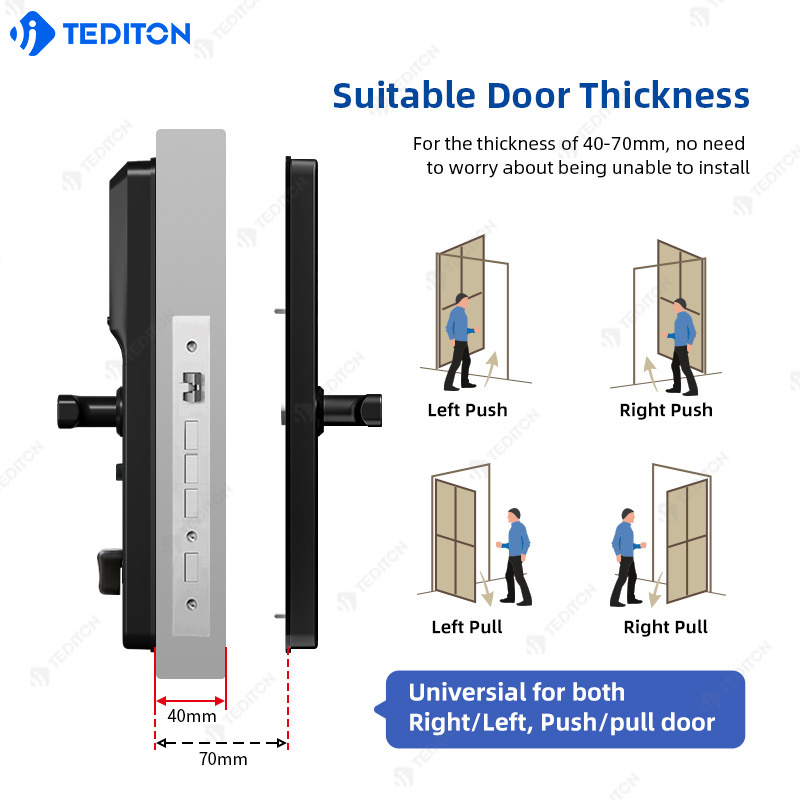 Tediton Electric Handle Lock Tuya Smart Home Door Lock Smartlock Smart Door Lock With Camera And Fingerprint