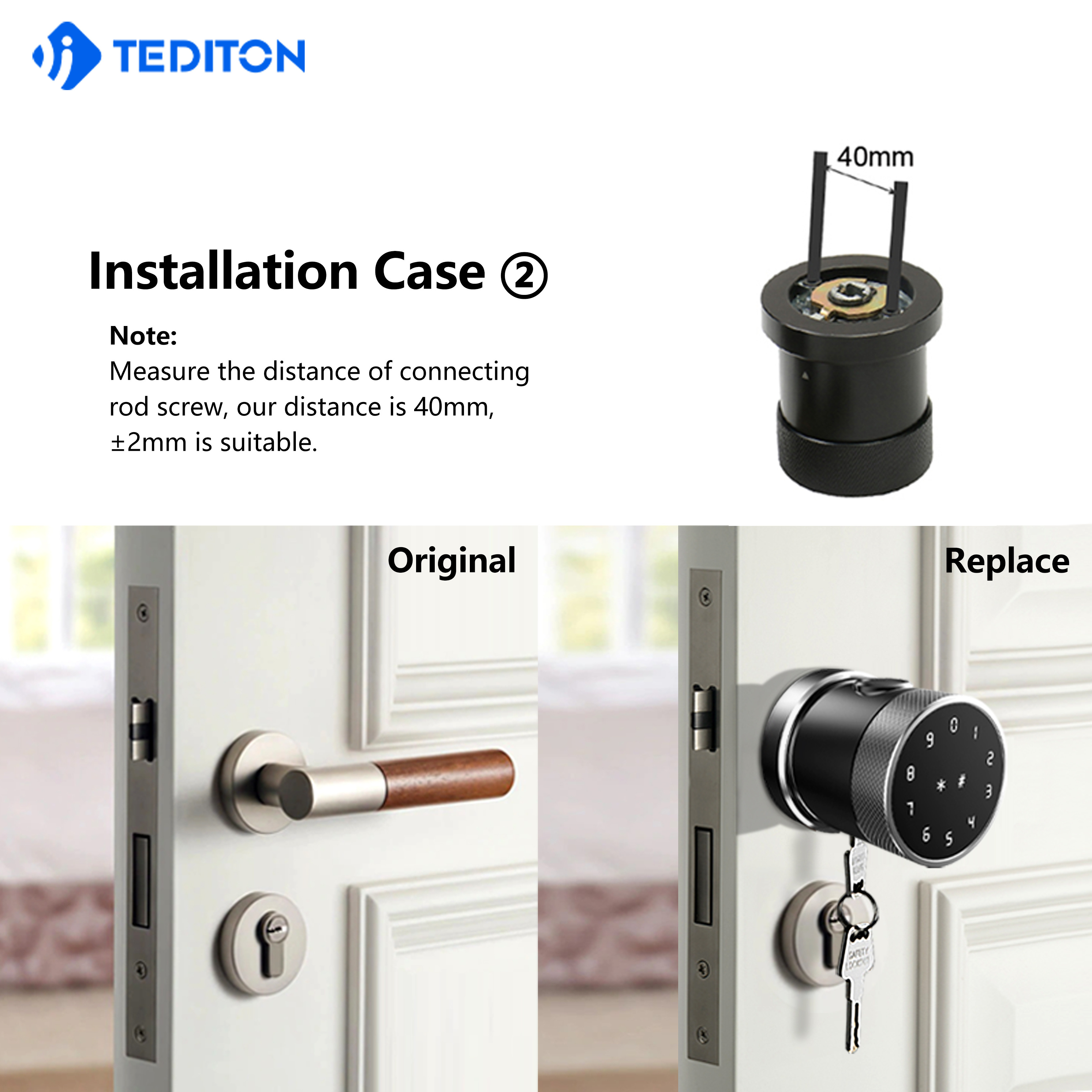 Tediton Best Price Electric APP Biometric Fingerprint Code Rifd Card Smart Security Door Lock for Office Home