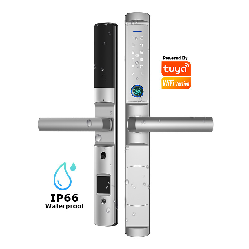 IP65 Biometric Fingerprint Frameless Sliding Electric Glass Door Lock patio sliding door lock smart lock